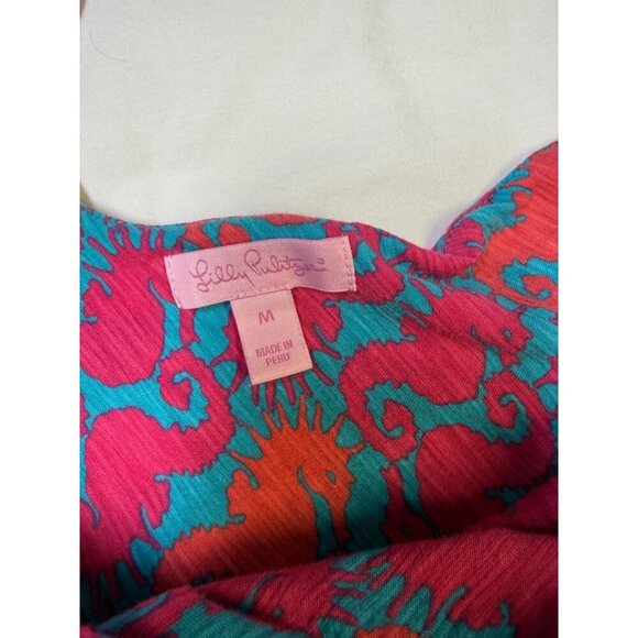 Lilly Pulitzer Sloane Maxi Dress Snorkel Blue Hold Your Horses Women's Size M - Picture 5 of 10